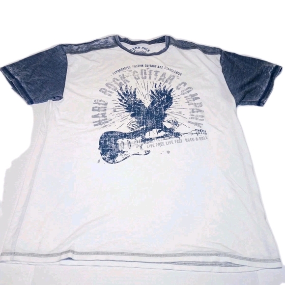 Hard Rock Cafe White and Blue Graphic Tee - Picture 2 of 6